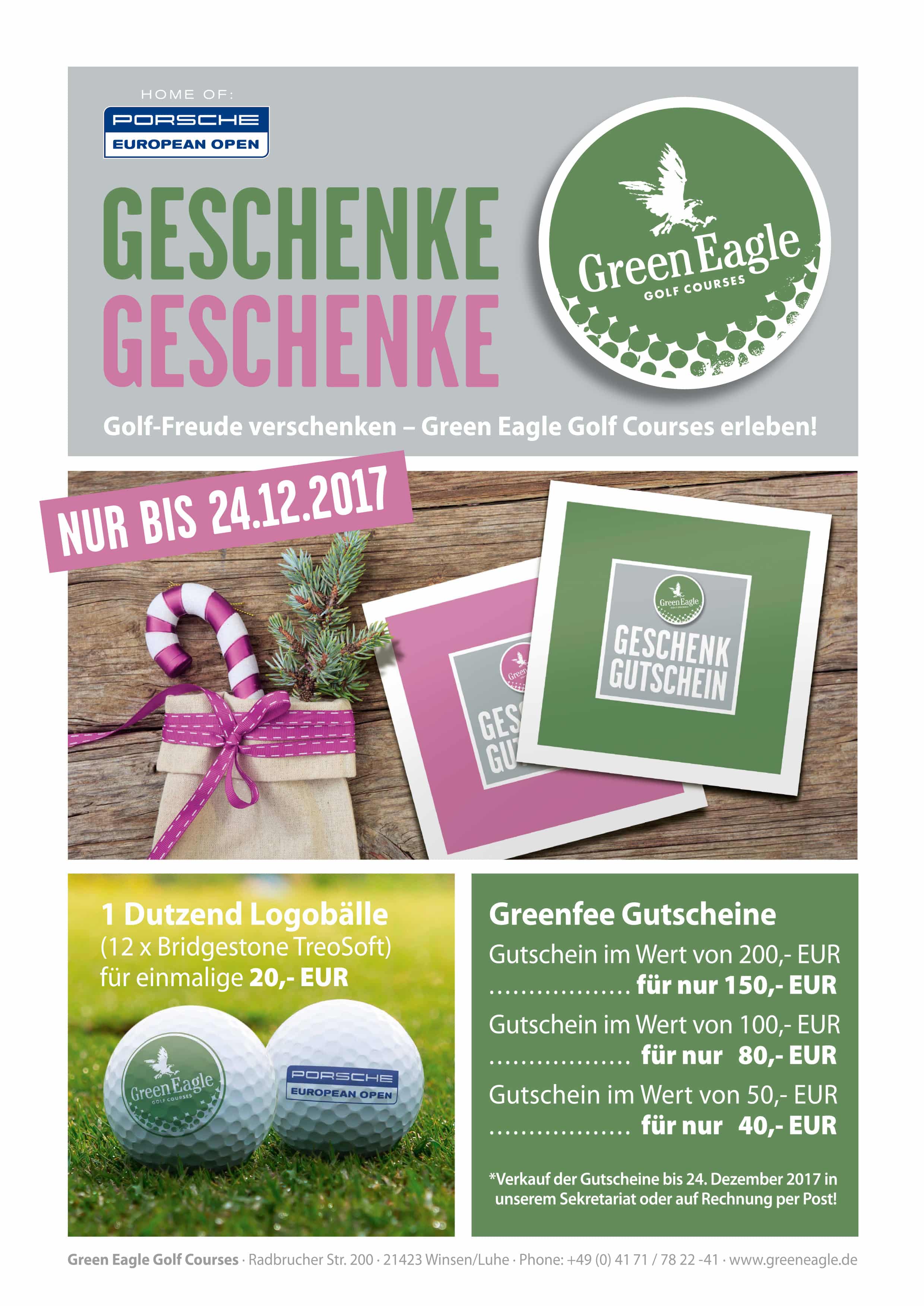 Green Eagle Golf Coursesweihnachts Gutschein Aktion Green Eagle Golf Courses